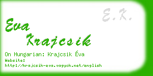 eva krajcsik business card