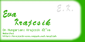 eva krajcsik business card